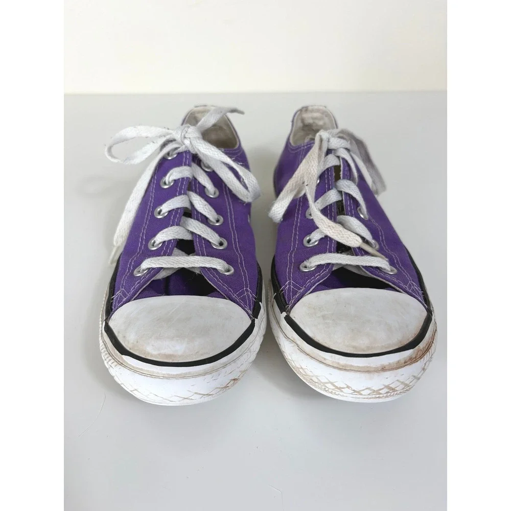 Converse All Star Lo Top Purple Casual Retro‎ Sneakers Youth Size 2